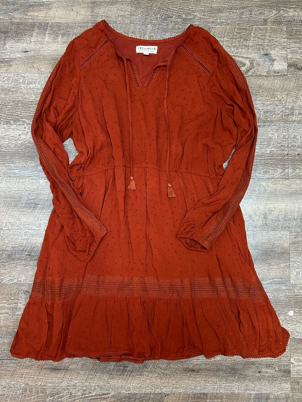 Orange Idyllwind Women’s Riker Long Sleeve Dress Western Boho